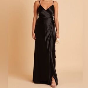 Birdy Grey Black Satin Maxi Dress